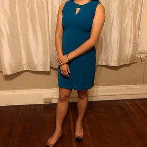 Teal Business Casual Bodycon Sleeveless Dress